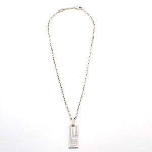 GUCCI Logo G Chain Necklace Pendant AG925 Silver Italy 01CA585
